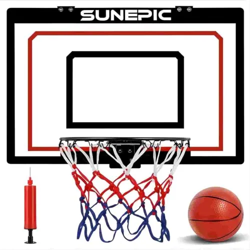 Basketball Hoop Indoor, Mini Foldable Basketball Hoop for Kids Adults, 24’’x16’’ Portable Basketball Wall Mount Hoops & Goals, Over The Door Toddler Basketball Hoop for Outdoor (Foldable Backboard)