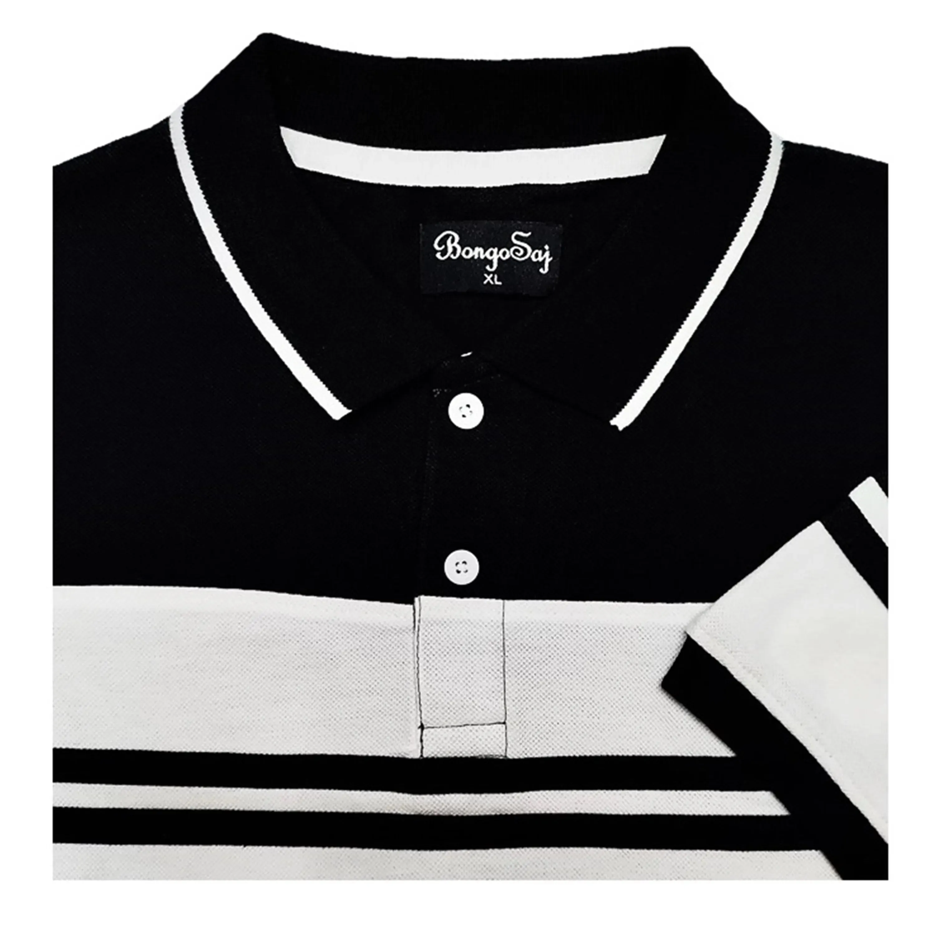 Black White & Red With Black Stripe Polo T-Shirt