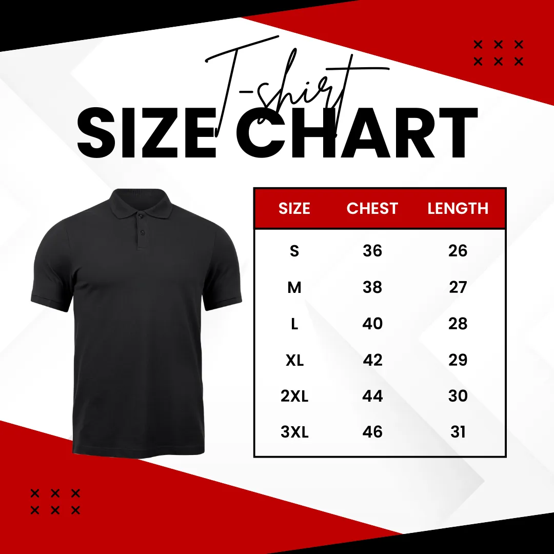 Black White & Red With Black Stripe Polo T-Shirt