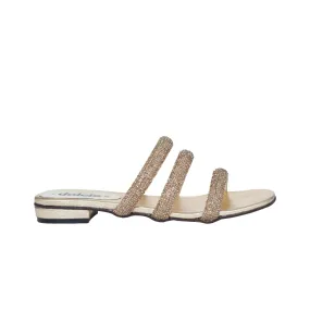 Elegant Gold Strappy Flats | 510J-X