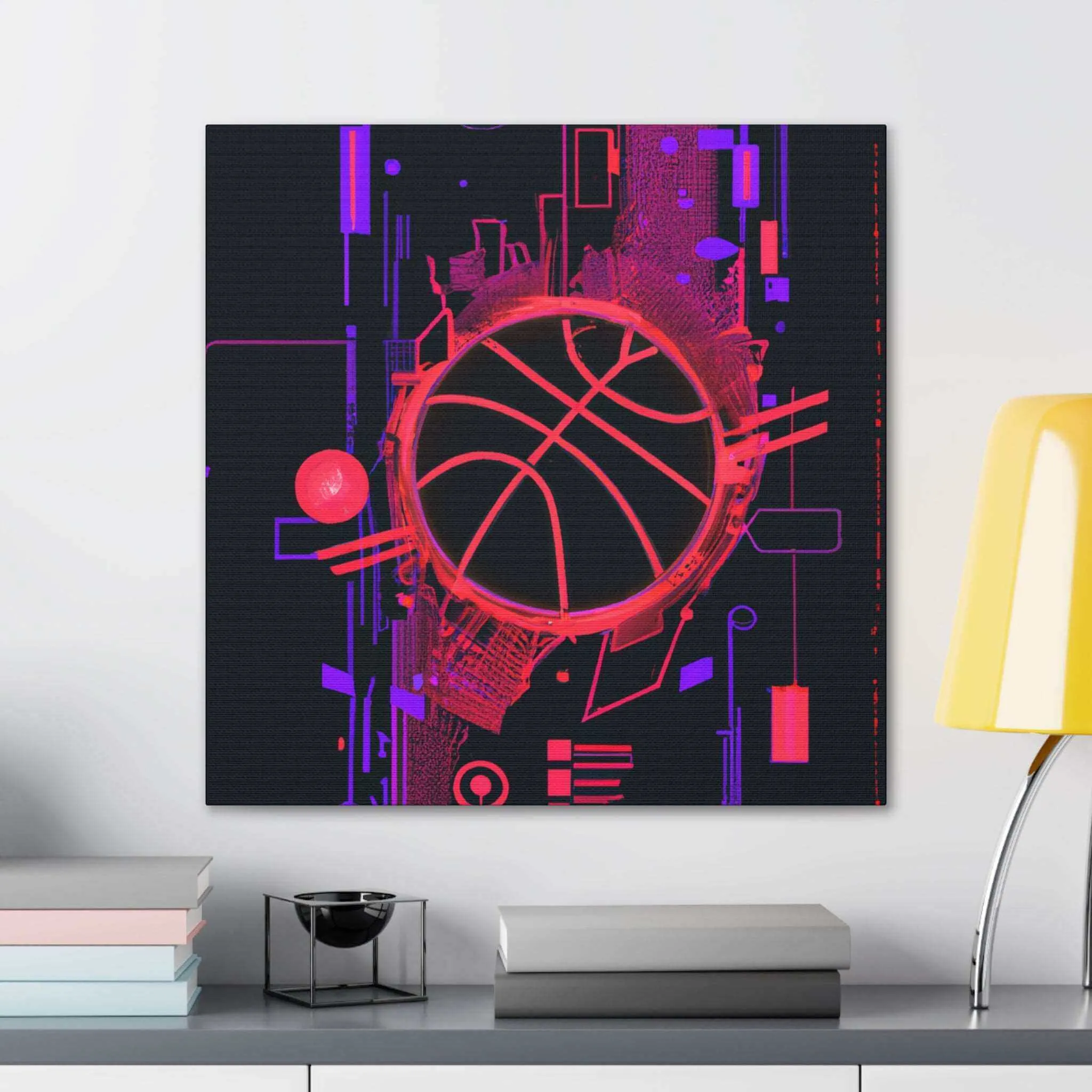 High-Tech Hoops: Basketball Canvas Print