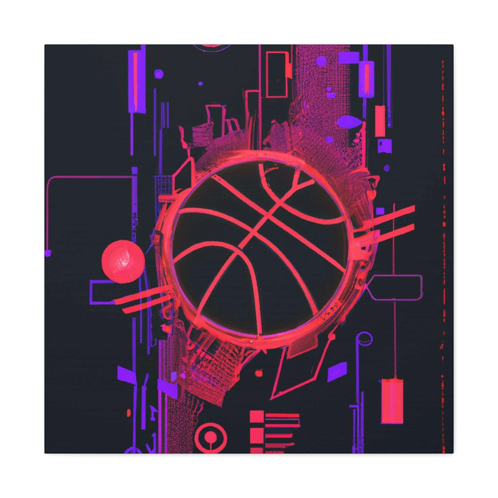 High-Tech Hoops: Basketball Canvas Print