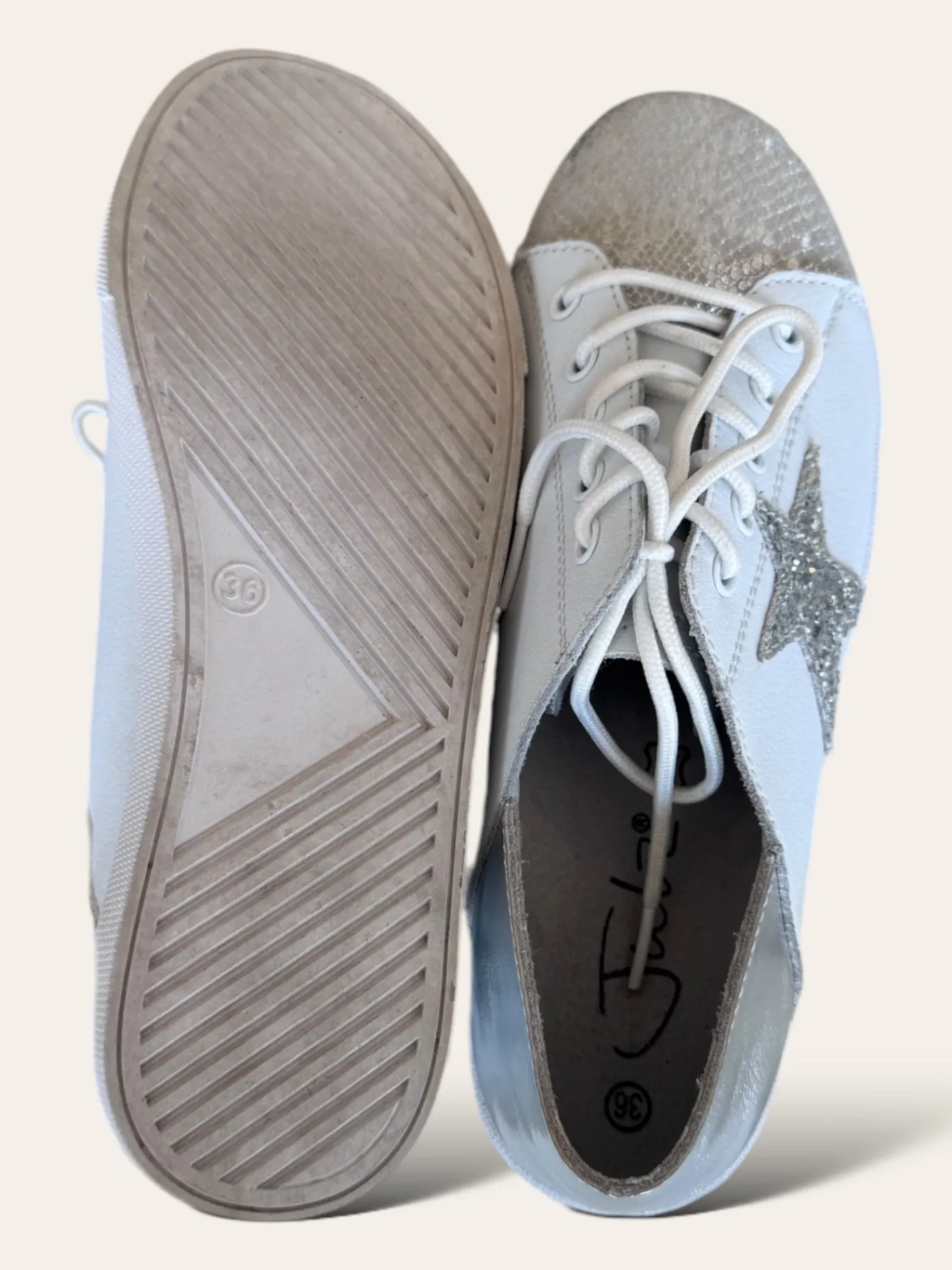 Julz White and Silver Sneakers 3