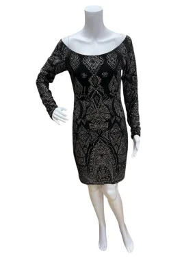 Jump Apparel Size Medium Black Glitter Consignement Ladies Dress
