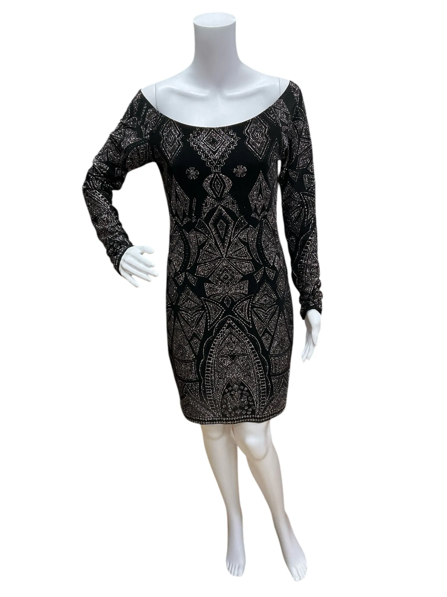Jump Apparel Size Medium Black Glitter Consignement Ladies Dress