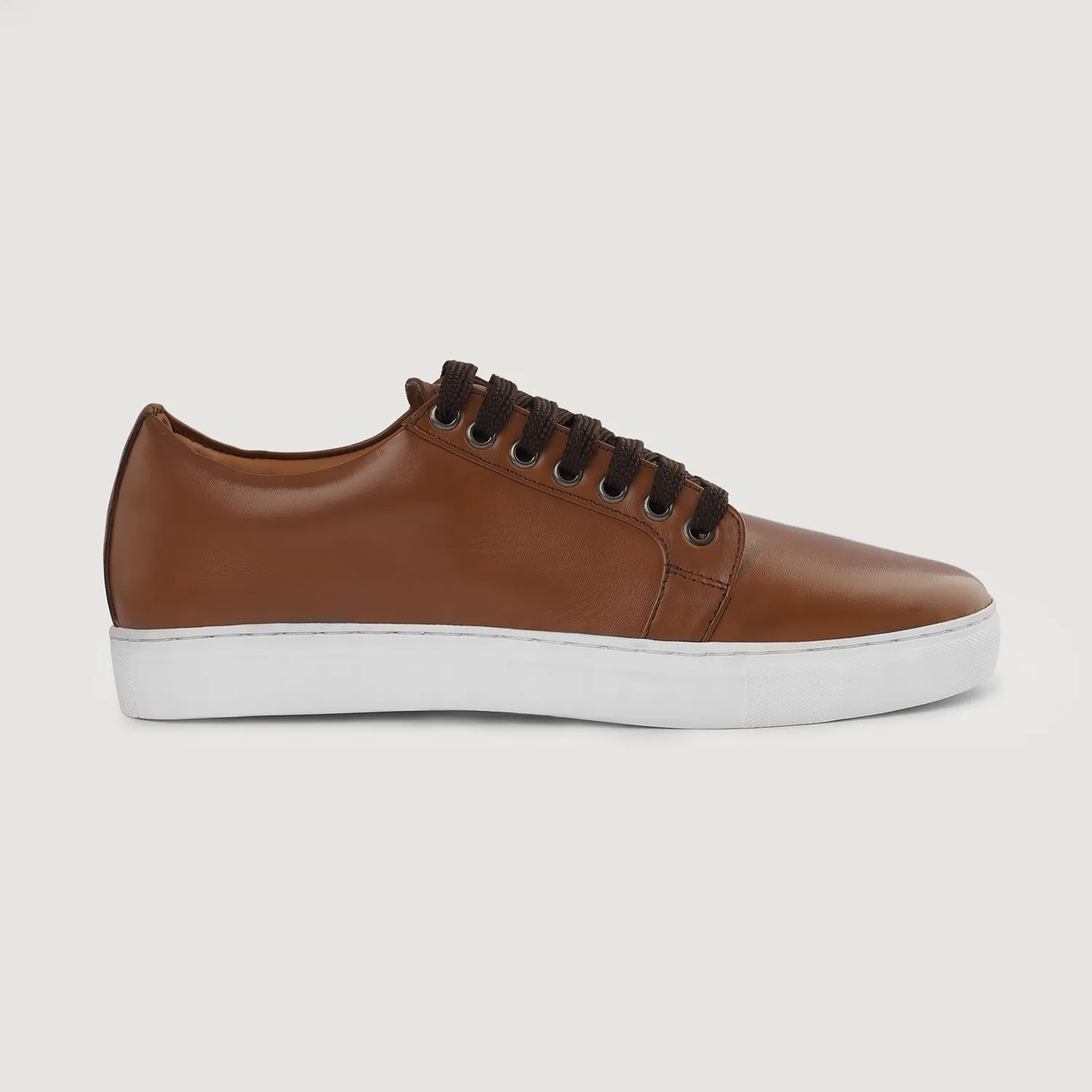 Murphy Low Top Tan Leather Sneakers