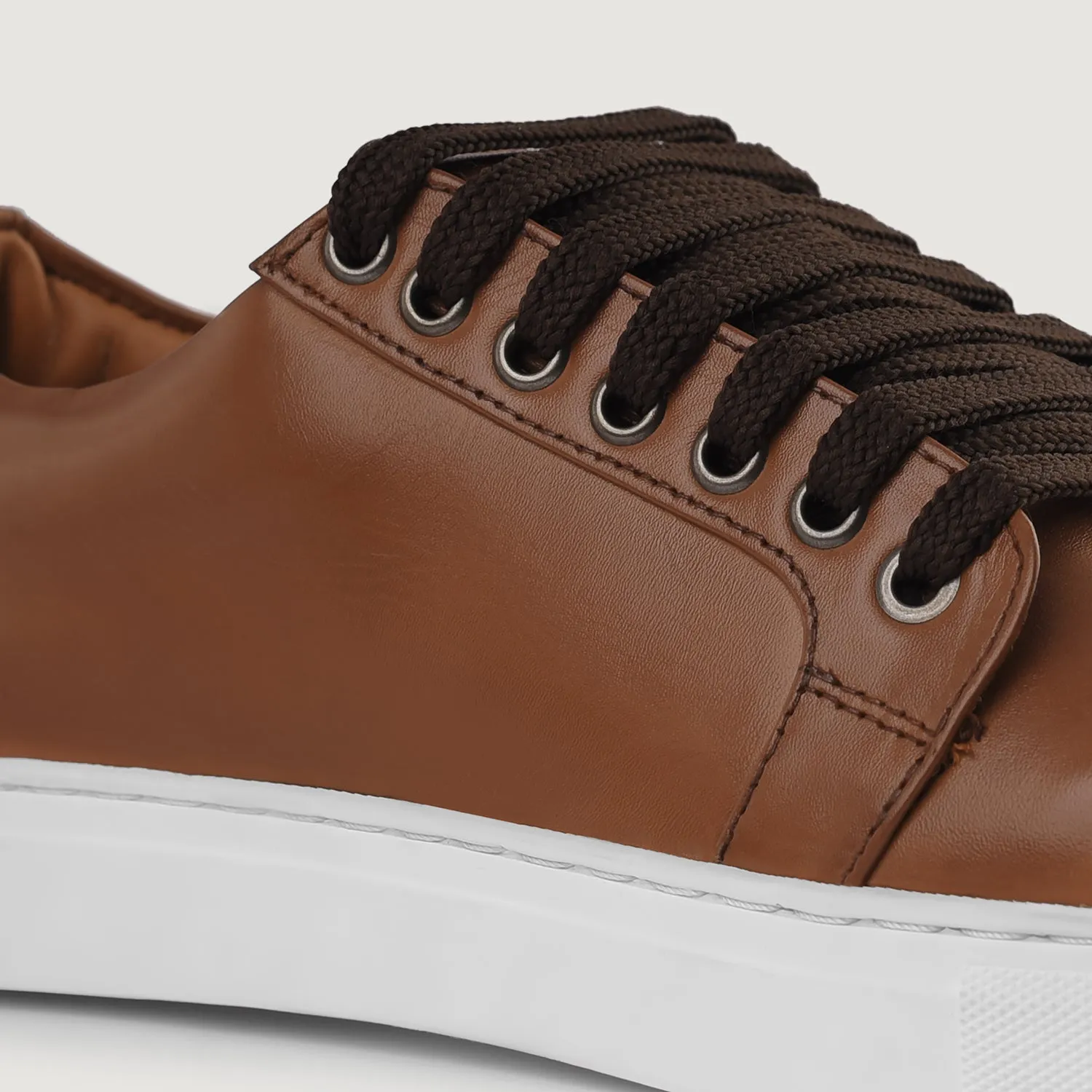 Murphy Low Top Tan Leather Sneakers