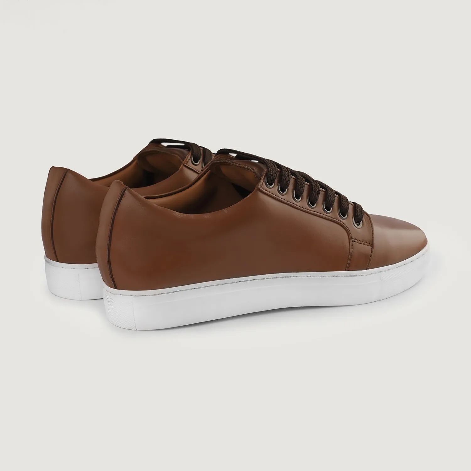 Murphy Low Top Tan Leather Sneakers
