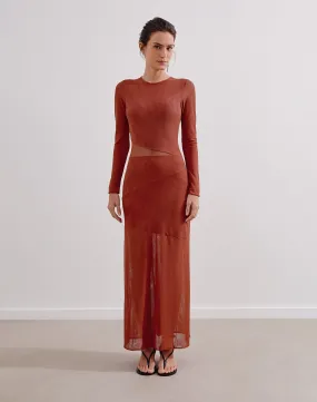 Nora Long Dress (exchange only) - Brick