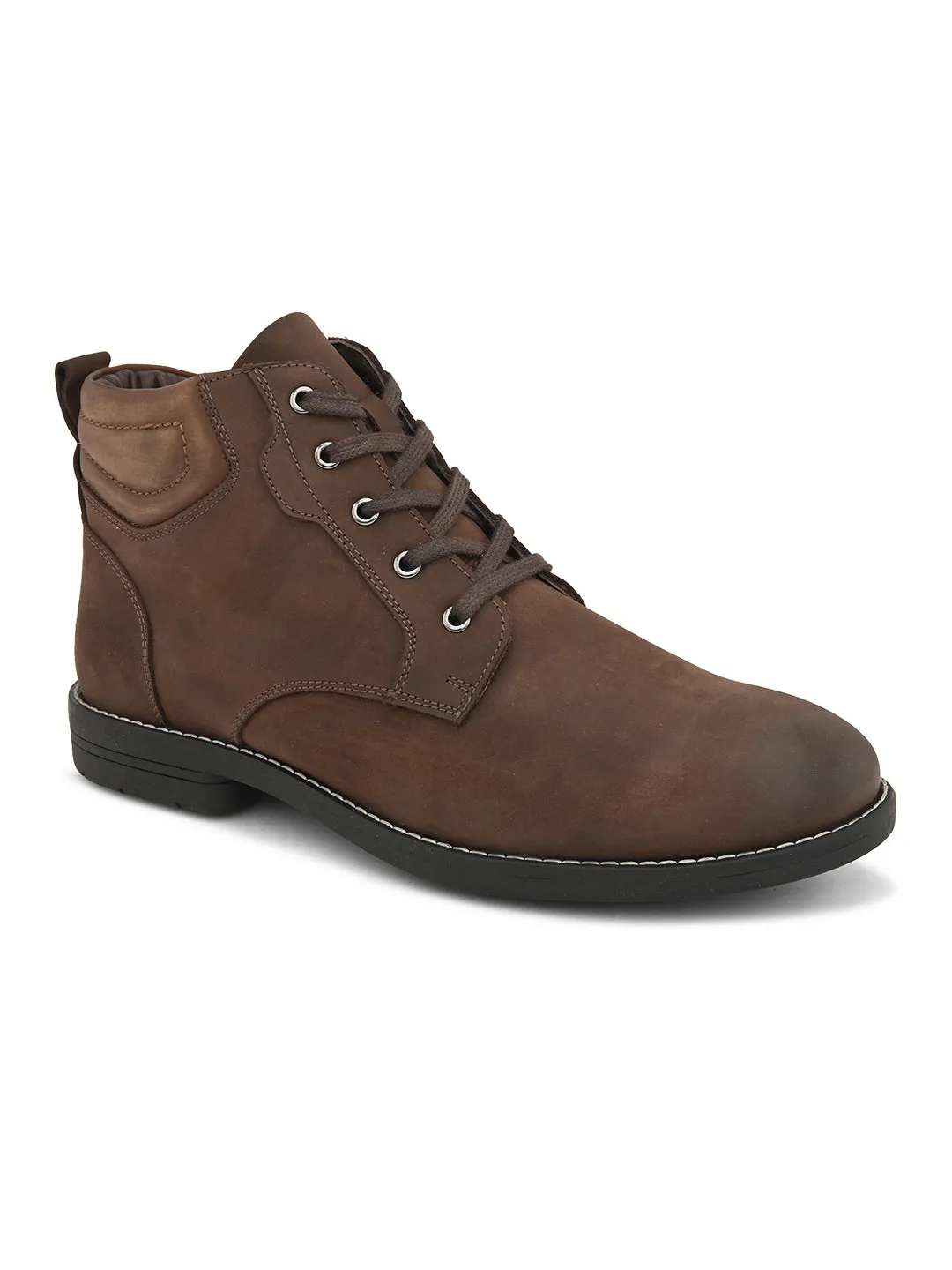 Pelle Albero Men Brown Solid Leather Formal Boots