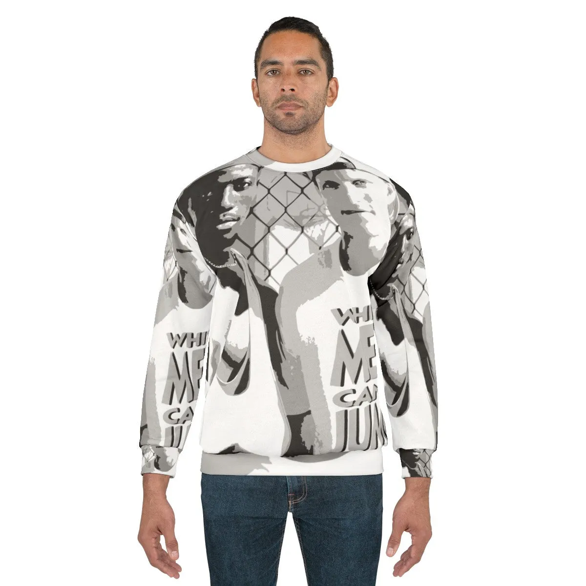"White Men Can't Jump" Stencil Style Basketball Sweatshirt