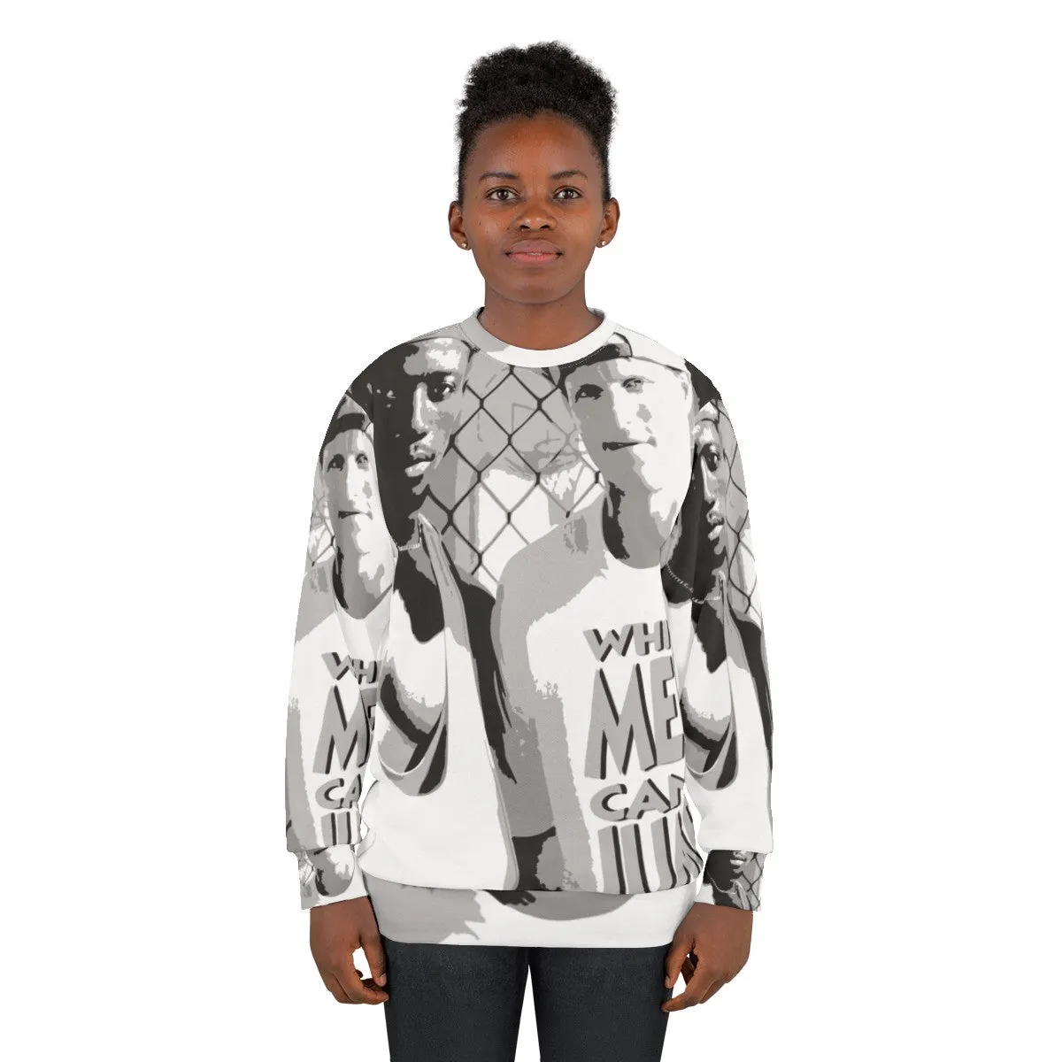 "White Men Can't Jump" Stencil Style Basketball Sweatshirt