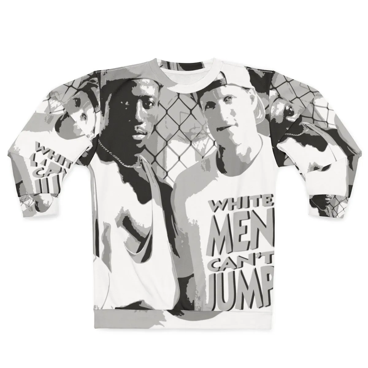 "White Men Can't Jump" Stencil Style Basketball Sweatshirt