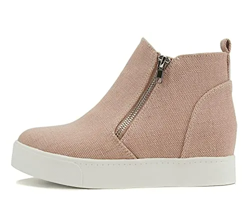 Soda Taylor Nubuck Hight Top Slip On Fashion Sneakers Mauve (7, Mauve Canvas)
