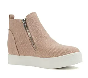 Soda Taylor Nubuck Hight Top Slip On Fashion Sneakers Mauve (7, Mauve Canvas)