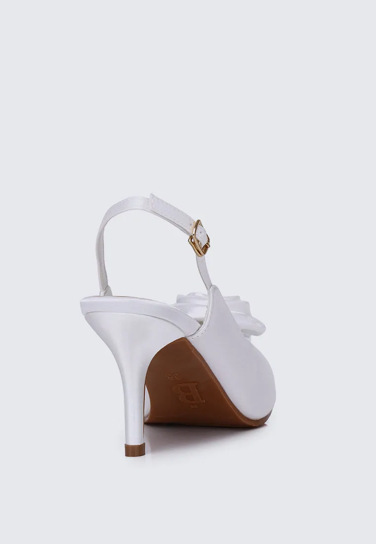 Whispers Of Petals Comfy Heels In White