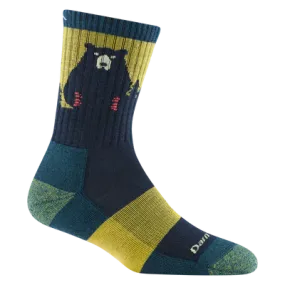 Women's Micro Crew Bear Town Lightweight Hiking Socks (Dark Teal)