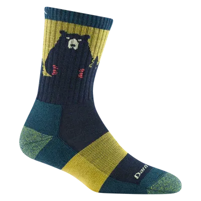 Women's Micro Crew Bear Town Lightweight Hiking Socks (Dark Teal)